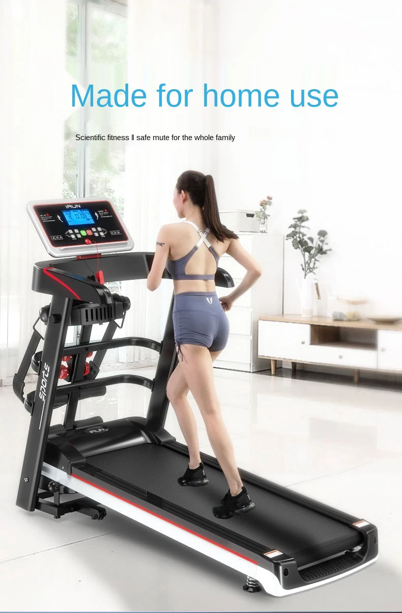 Tragbares Heimtrainer Elektrisches Laufband Zusammenklappbar, aus Stahl, motorisiert, LED-Bildschirm, LED-Anzeige, Herzfrequenzfunktion für Laufen & Fitness