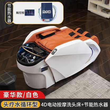 Elektrisches intelligentes Massage-Shampoo-Bett für Friseursalons, spezielles Begasungs-Kopfbehandlungs-Wasserzirkulationsbett