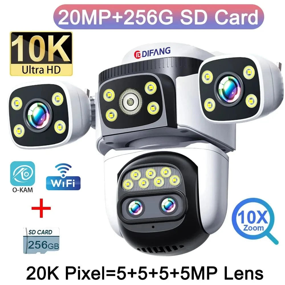 Outdoor 10K WiFi6 Security Camera – 20MP, 10X Optical Zoom, PTZ, Auto Tracking