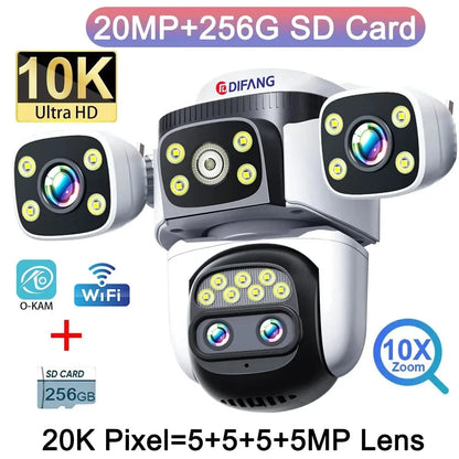 Outdoor 10K WiFi6 Security Camera – 20MP, 10X Optical Zoom, PTZ, Auto Tracking
