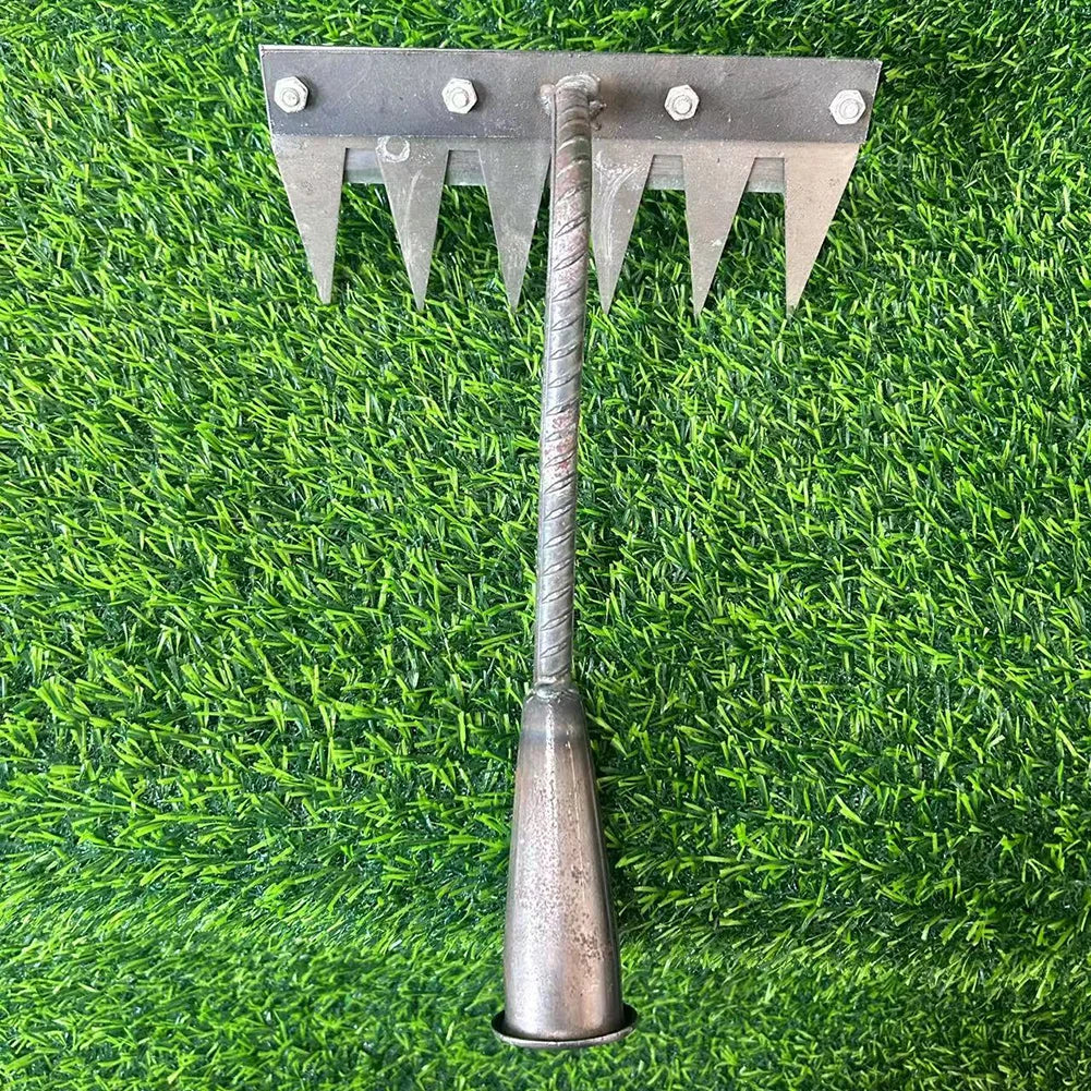 Râteau de désherbage de jardin à 5/6/7/8 dents, râteau amovible en acier au carbone, houe de sol, râteau en paille agricole, outils de désherbage multi-usages