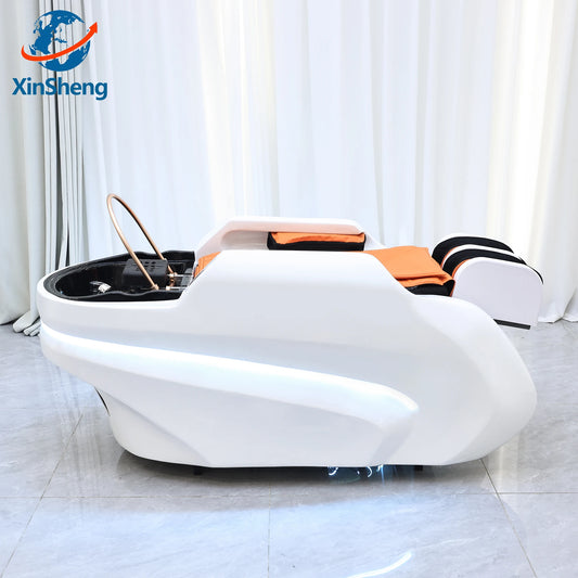 XinSheng Integriertes Haarwasch- und Massagebett mit Kopf-SPA-Begasungsmaschine Friseursalon Kommerzielles elektrisches Möbel