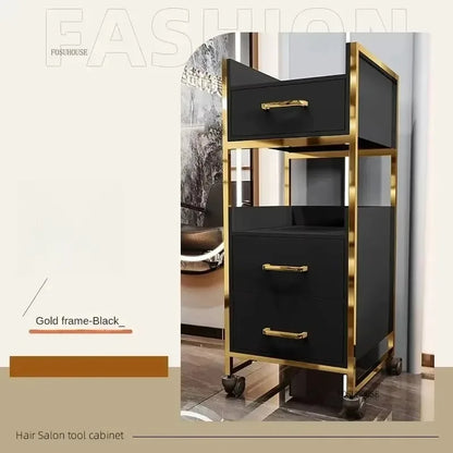 Spezielle Salon-Rollwagen Schrank Friseursalon Kommerzielle Möbel Barbier-Shop Multifunktionaler Aufbewahrungswagen mit Schublade