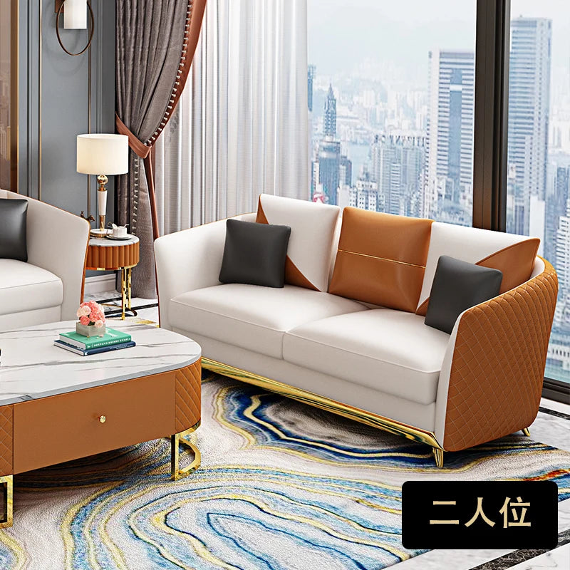 Designer Genuine Leather Sofas Fancy Modern Luxury Individual Loveseat Sofa Sectional Italian Sofy Do Salonu Home Furniture