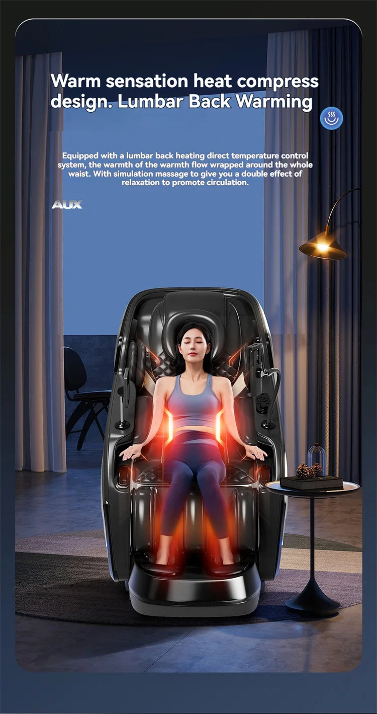 AUX 6D Shiatsu-Massagesessel, Smart-Massagesessel, Ganzkörper-Schwerelosigkeits-Streckmassagesessel, Relax-Massagesessel