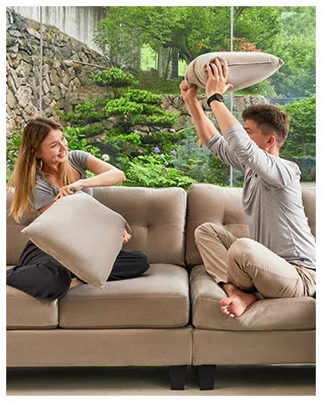 L-förmiges Sofa 4-Sitzer Sofa mit Récamiere L-förmige Sofas Umwandelbares Sektionssofa (Dunkelgrün, L-förmiges Sofa)