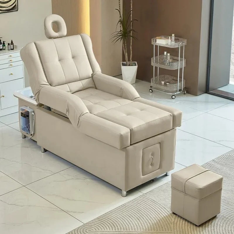 2026 Multifunctional Salon Back Lifting Foot Massage Bed Shampoo Chair Pedicure Head Spa Bed Shampoo Bed