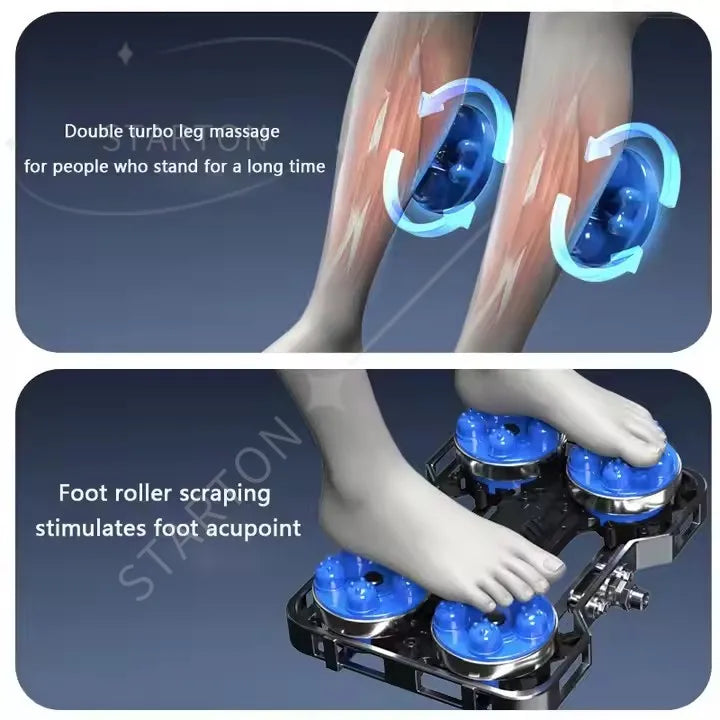 Home Use Smart Automatic Full Body SL Track Massage Chair with 3D Robot Arm Body Manipulator Long Rail PU Leather Material