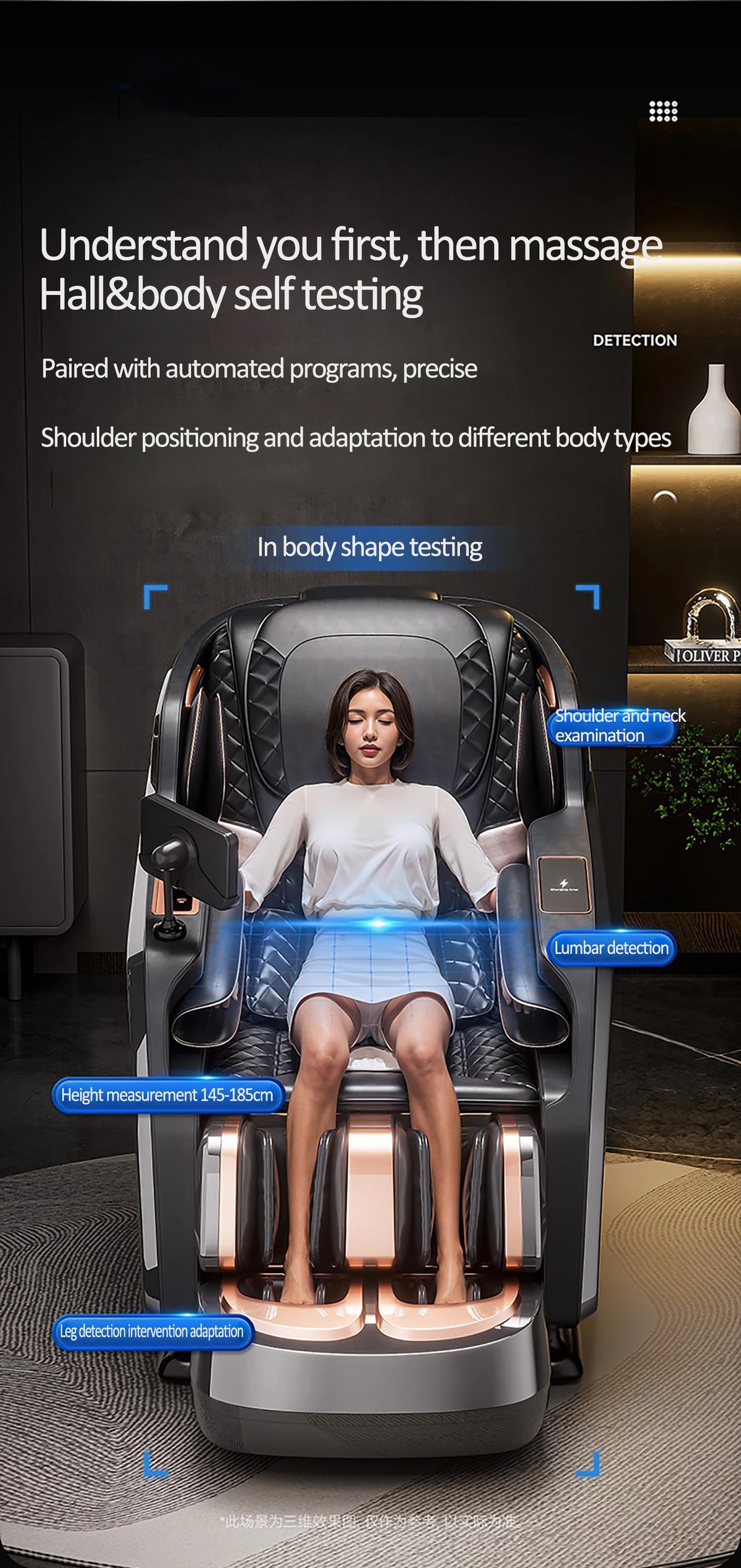 Luxuriöser elektrischer 4D-Massagesessel Zero Gravity SL-Track & Wärmetherapie Ganzkörper-Airbag Yoga Stretching Shiatsu-Liegesessel Massage