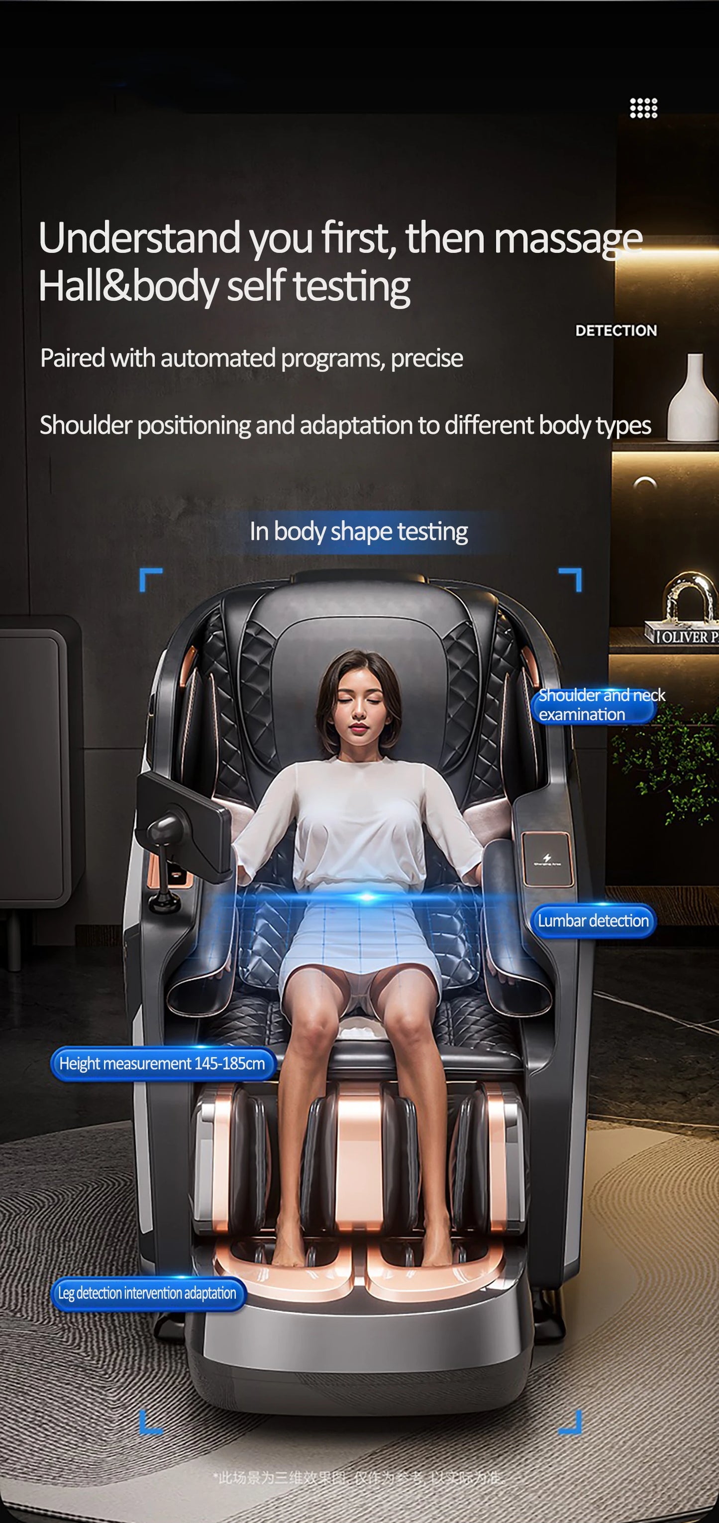 Luxuriöser elektrischer 4D-Massagesessel Zero Gravity SL-Track & Wärmetherapie Ganzkörper-Airbag Yoga Stretching Shiatsu-Liegesessel Massage