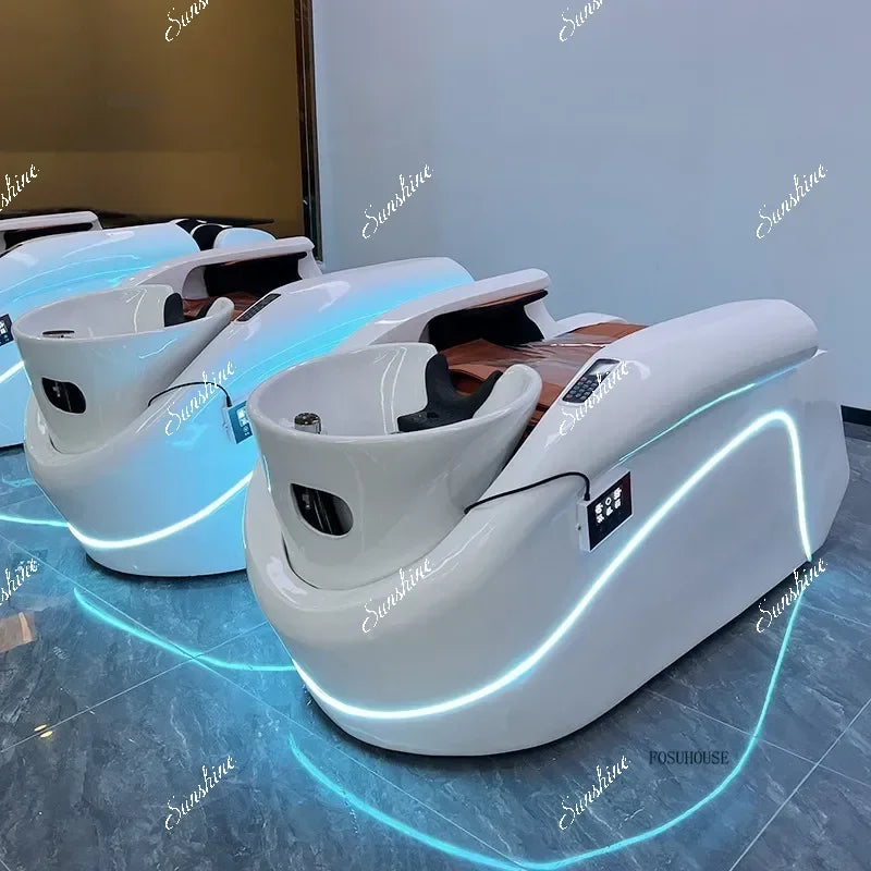 Massage-Shampoo-Bett Friseur-Haarsalon Elektrischer Laden Multifunktions-Shampoo-Stuhl Salonmöbel Begasungsmassagebett