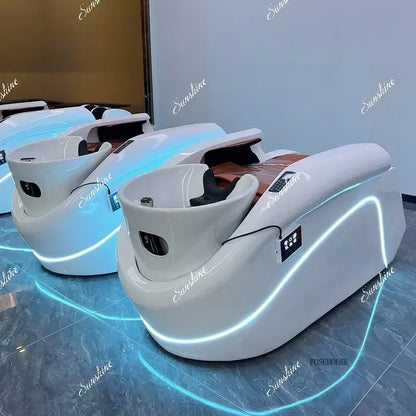 Massage-Shampoo-Bett Friseur-Haarsalon Elektrischer Laden Multifunktions-Shampoo-Stuhl Salonmöbel Begasungsmassagebett
