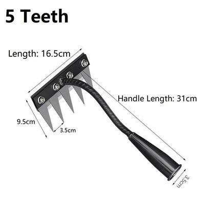 Râteau de désherbage de jardin à 8/7/6/5 dents, houe de jardinage en métal robuste, outil agricole pour le jardinage, désherbage, ameublissement du sol
