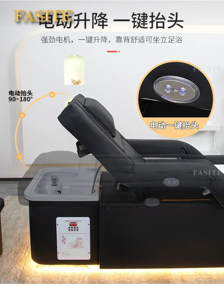 Electric Lifting Sofa Head Therapy Shampoo Bed Foot Therapy Beauty Bed Wellness Center Massage Water Circulation