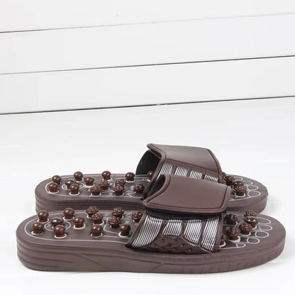 Portable Sandals Reflexology Massage Acupressure Foot Massager with Replaceable Head Thick Bottom EVA Foot Massage Slipper