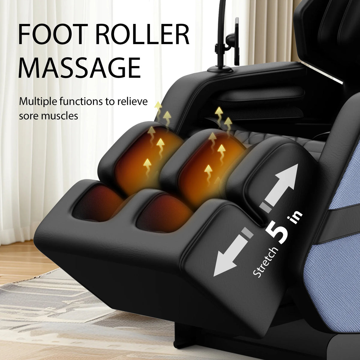 Massagesessel mit Zero-Gravity-Funktion und Ganzkörper-Luftdruckmassage, Fußentspannung und Bluetooth-Audioverbindungsfunktion