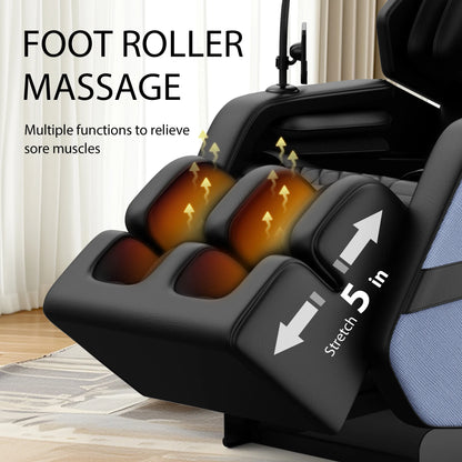 Massagesessel mit Zero-Gravity-Funktion und Ganzkörper-Luftdruckmassage, Fußentspannung und Bluetooth-Audioverbindungsfunktion