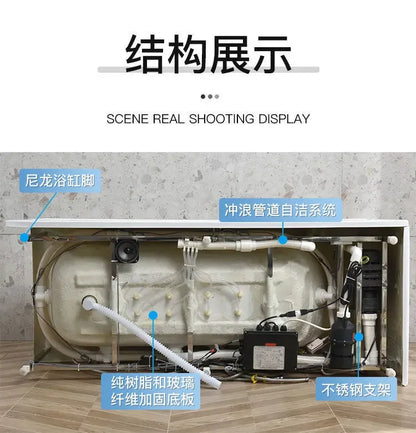Thickened acrylic bathtub Small apartment Adult Surfing massage Constant temperature heating Smart