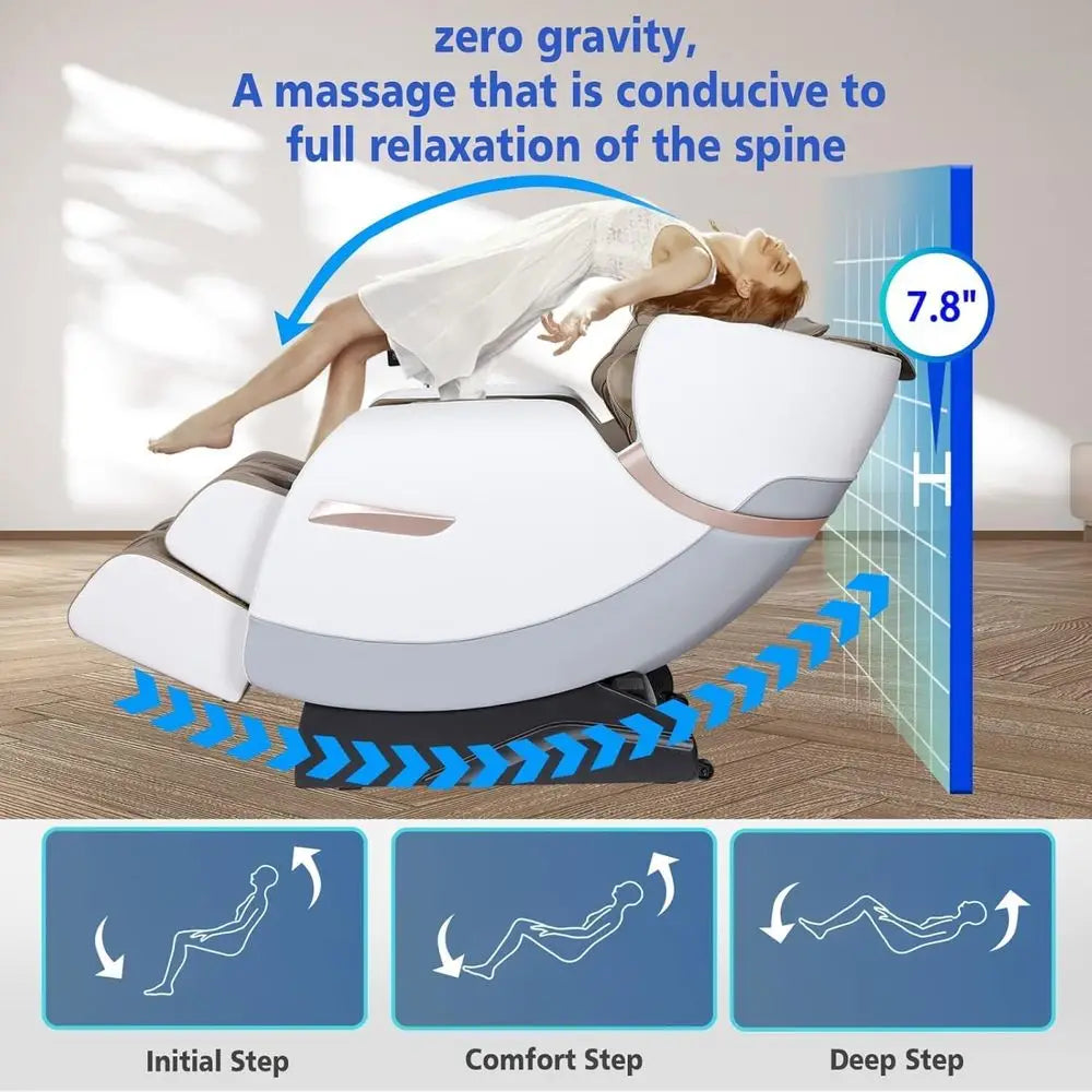 3D-Massagesessel Ganzkörper-Schwerelosigkeit-Massagesessel, Shiatsu-Massagesessel mit Dual-Core-S-Track, Airbags