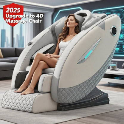 4D-Massagesessel mit Ganzkörperentspannungsfunktion 2025 Zero Gravity SL-Track Shiatsu mit Bluetooth-Lautsprecher und KI-Steuerung
