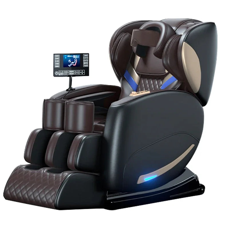 Luxus-Elektro-Freizeit-Massagesessel Zero Gravity Intelligent Ganzkörper-Multifunktions-Bluetooth-Musik-U-förmiges Kissen+Kurzbefehl