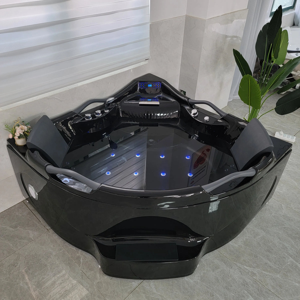 Black Acrylic Massage Bath Tubs Bathtubs & Whirlpools Corner Massage Bathtub Hot Tub for Soaking