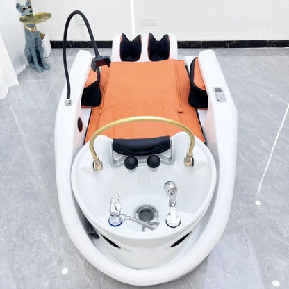 Fumigation Massage Head Spa Fully Automatic Intelligent Salon Furniture for Hair Salon High-end Commercial Shampoo Bed for Club