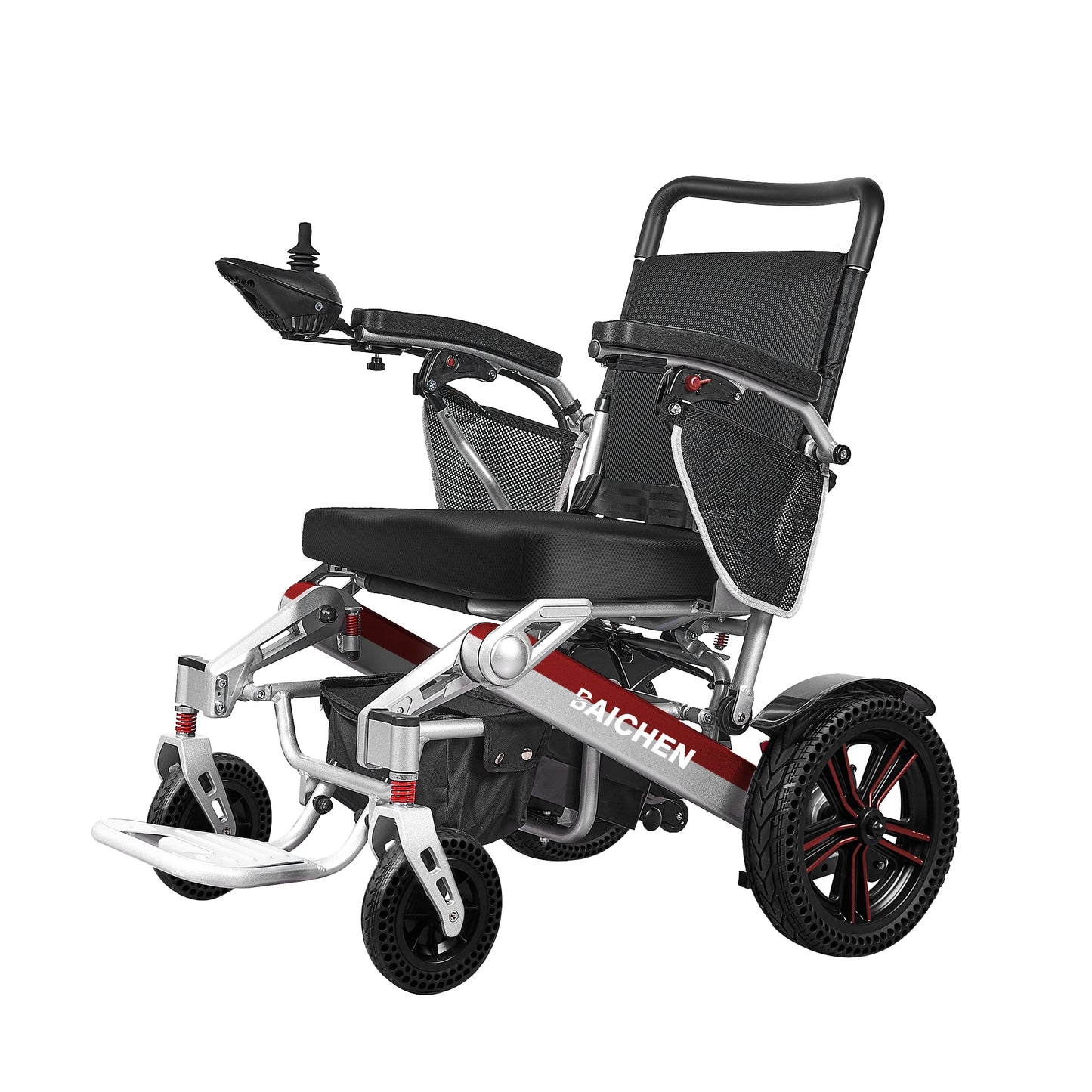 Baichen CE ISO Faltbarer 4x4 Elektrorollstuhl Leichter tragbarer Aluminium-Rollstuhl Preis Elektrorollstuhl