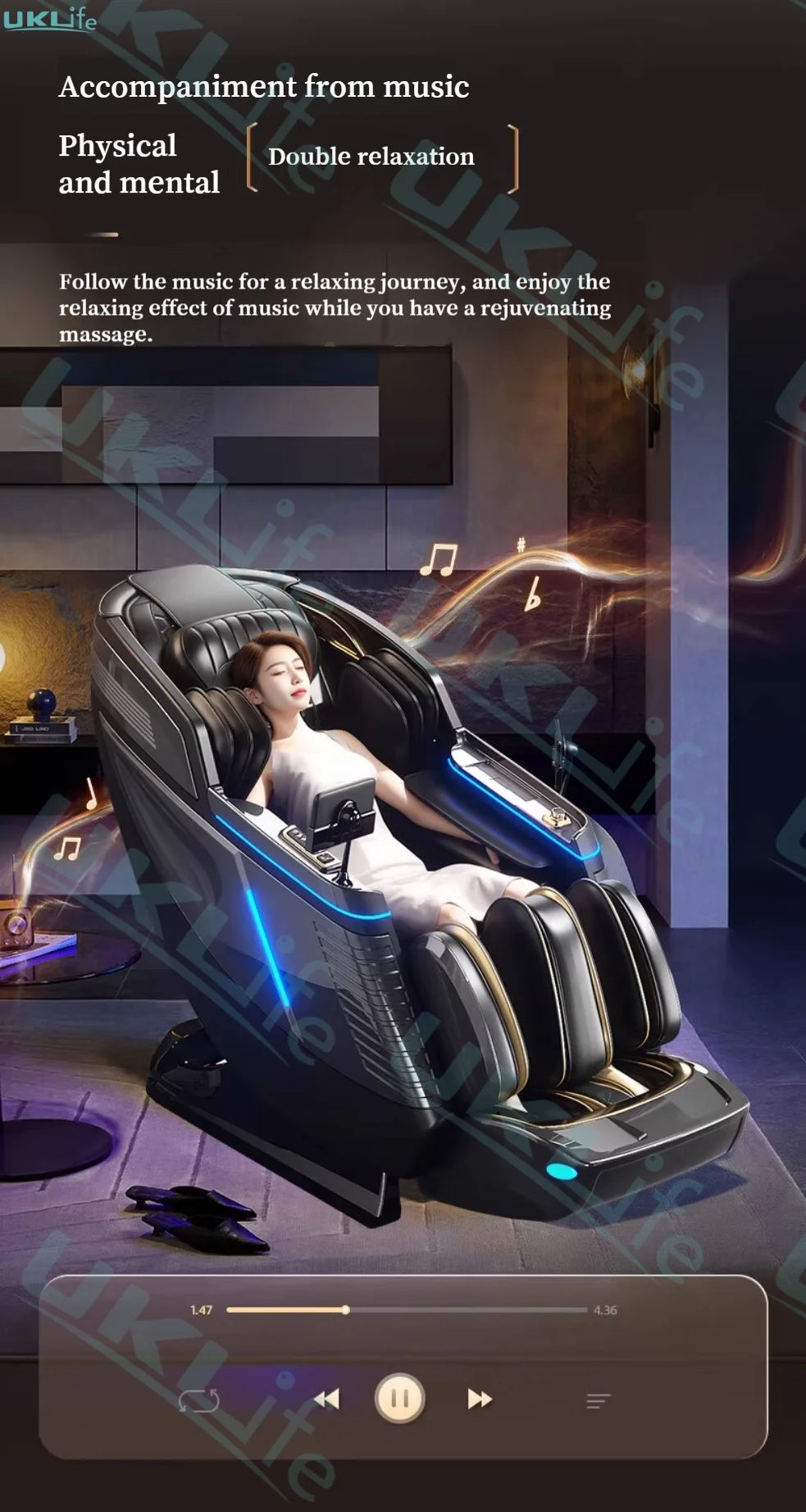 Neuer Dual Core Massagesessel 2025 Fortschrittlicher 4D Zero Gravity Body Scan Ganzkörper-Airbag Shiatsu Rücken- und Fußrollen-Liegesessel für Zuhause
