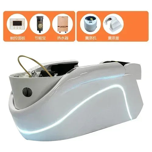 newIntelligent Electric Whole Body Massage Shampoo Bed Barber Shop Head Treatment Water Circulation Integrated Massage Couch