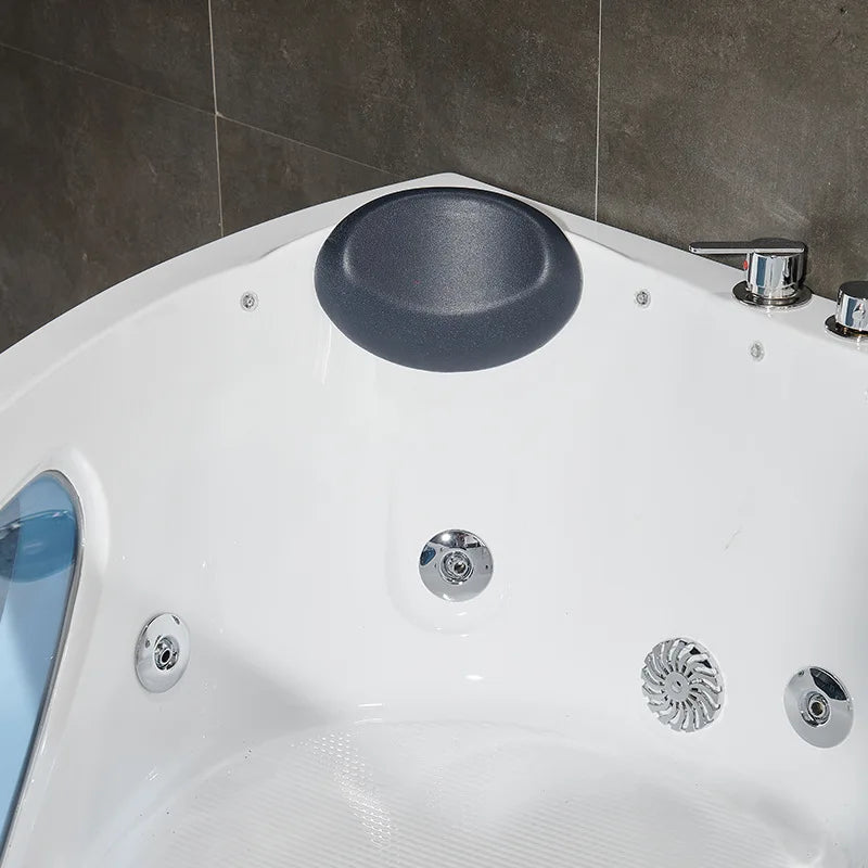 Dreieckige fächerförmige Acryl-Badewanne für Zuhause, Hotel, Paare, Erwachsene, Doppel-Whirlpool-Massage-Badewanne