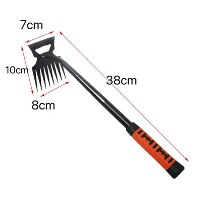 Pelle à livres de mauvaises herbes en métal 2 en 1, râteau de jardin en acier inoxydable, outil de désherbage à tête pour touristes, outil de désherbage de jardinage, 5 dents, 6 dents, 8/11 dents