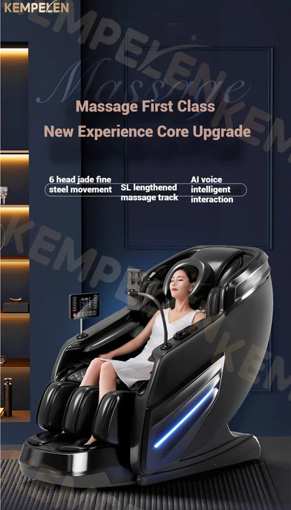 4D+ Jade 6-Rollen Massagesessel – Schwerelosigkeit, Thai-Stretch, KI-Sprache, 3 Jahre Garantie