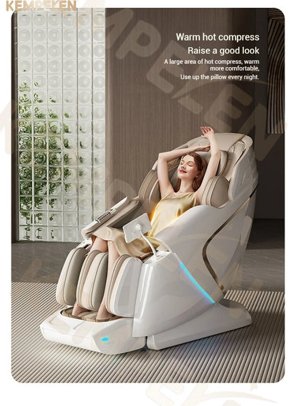 Dual-Core-Massagesessel für Rücken- und Schlafentlastung, 4D+3D-Tiefenmassage mit Wiegefunktion und Meditation