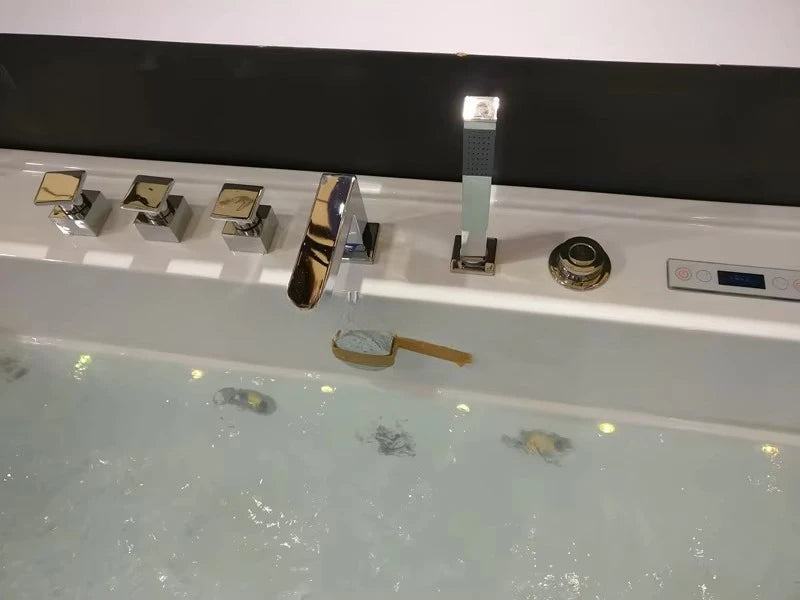 2025 China Luxury Bath Tub Transparent Glass Solid Surface Whirlpool Bathroom Acrylic Massage Bathtub With Cheap Price