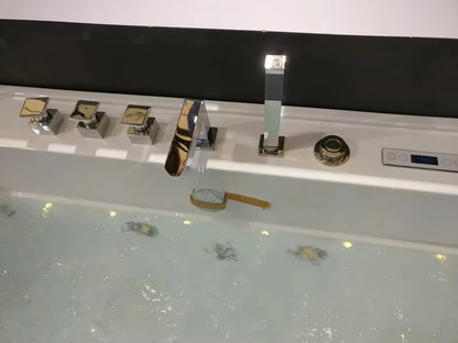 2025 China Luxury Bath Tub Transparent Glass Solid Surface Whirlpool Bathroom Acrylic Massage Bathtub With Cheap Price