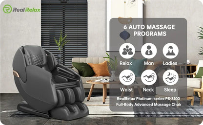 Factory Custom Real Relax Electric Smart Massage Chair Heat SL Track Zero Gravity Bluetooth Music Factory Direct Massage Chair
