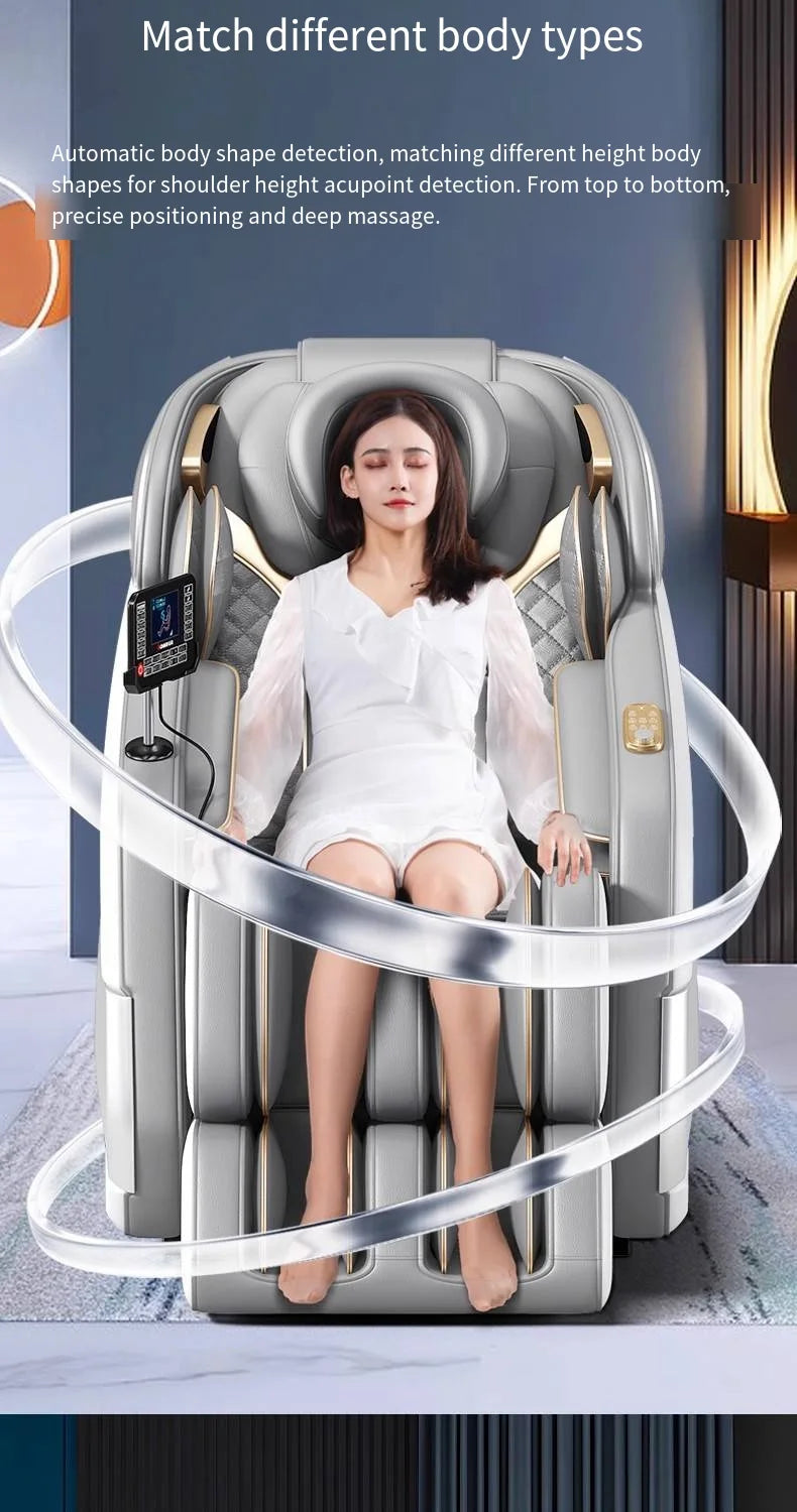 Elektrisches Sofa Luxus Shiatsu Kneten Heiztherapie Luftdruck Massage Sessel 4D Massagesessel mit Touchscreen