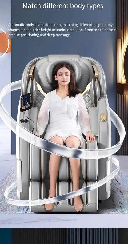 Elektrisches Sofa Luxus Shiatsu Kneten Heiztherapie Luftdruck Massage Sessel 4D Massagesessel mit Touchscreen