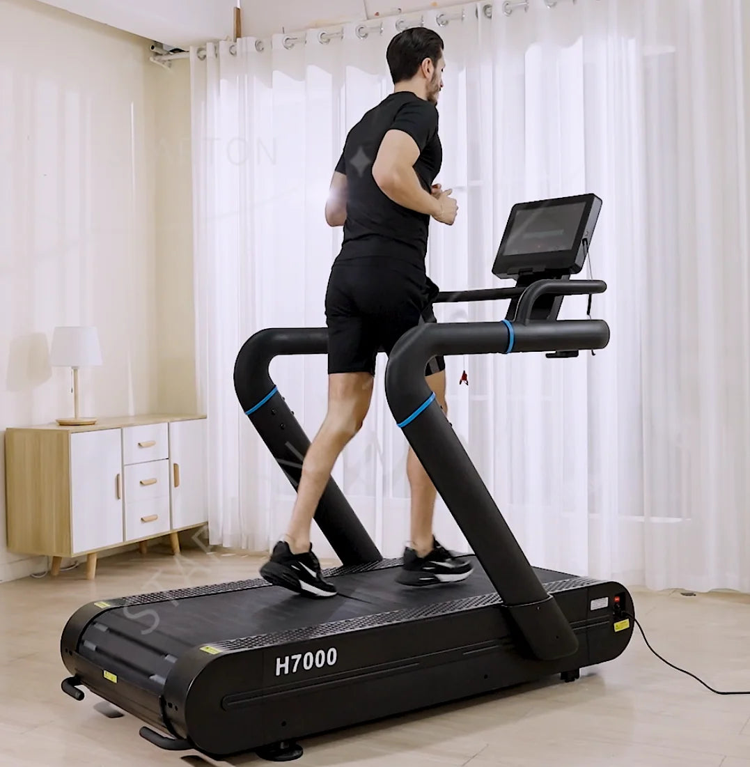 AC Motorized Crawler Treadmill Slat Commercial Treadmill  Curved Treadmill  Slat-belt Design That Reduces the Shock of Impact