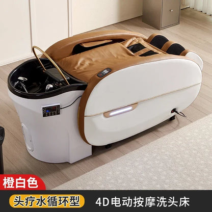 LMM Elektrisches Massage-Shampoo-Bett Schönheitssalon Spezielles Friseursalon Smart Head Therapy Wasserzirkulationsbett