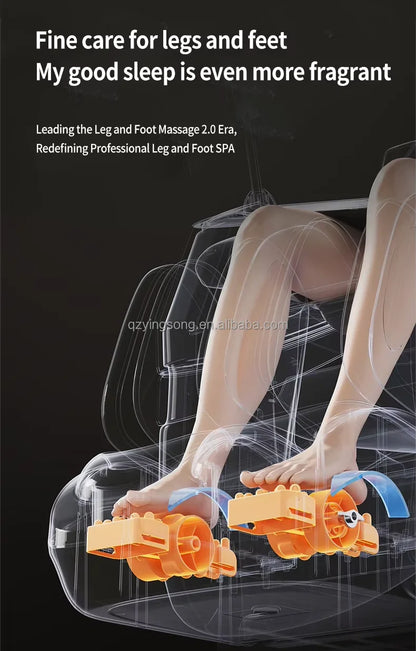 Full body zero gravity heating deep tissue massage chair, Bluetooth roller massage chair