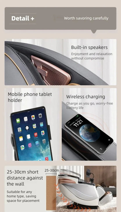 3 Jahre Garantie Elektrischer Massagesessel Intelligente Sprachsteuerung Kneten 6D+6D Dual Core Ganzkörperairbag Zuhause 3D Thai Stretch