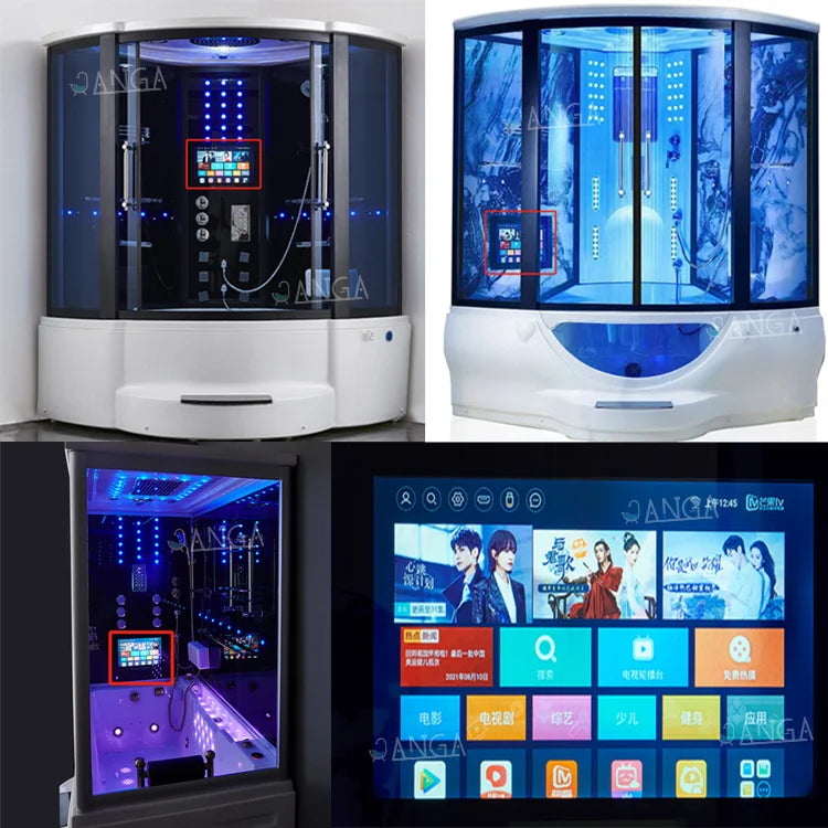 Customization Luxury Steam Shower Room with Jacuzzier Tub Hydro Therapy Massage Steam Bath Room Glass Shower Cabin Wet Sauna Roo