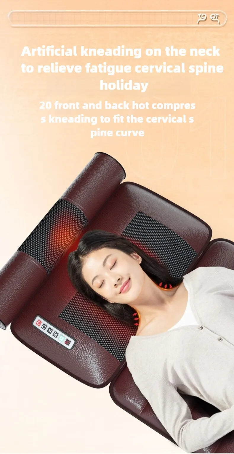 Elektrische Ganzkörpermassage-Matratze mit Heizung, Handsteuerung, Schulter-Nacken-Taillen-Airbag-Rücken-Knet-Vibrations-Massagekissen