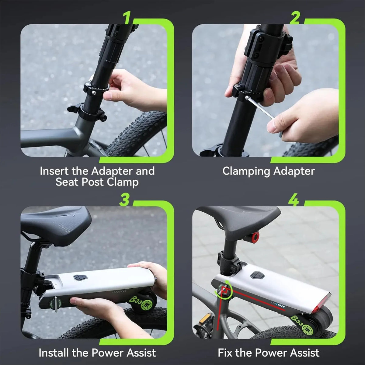 P.Wheel vélo électrique Booster 18V10AH batterie 200w Portable vélo Booster accessoires durables vélo VTT Suite
