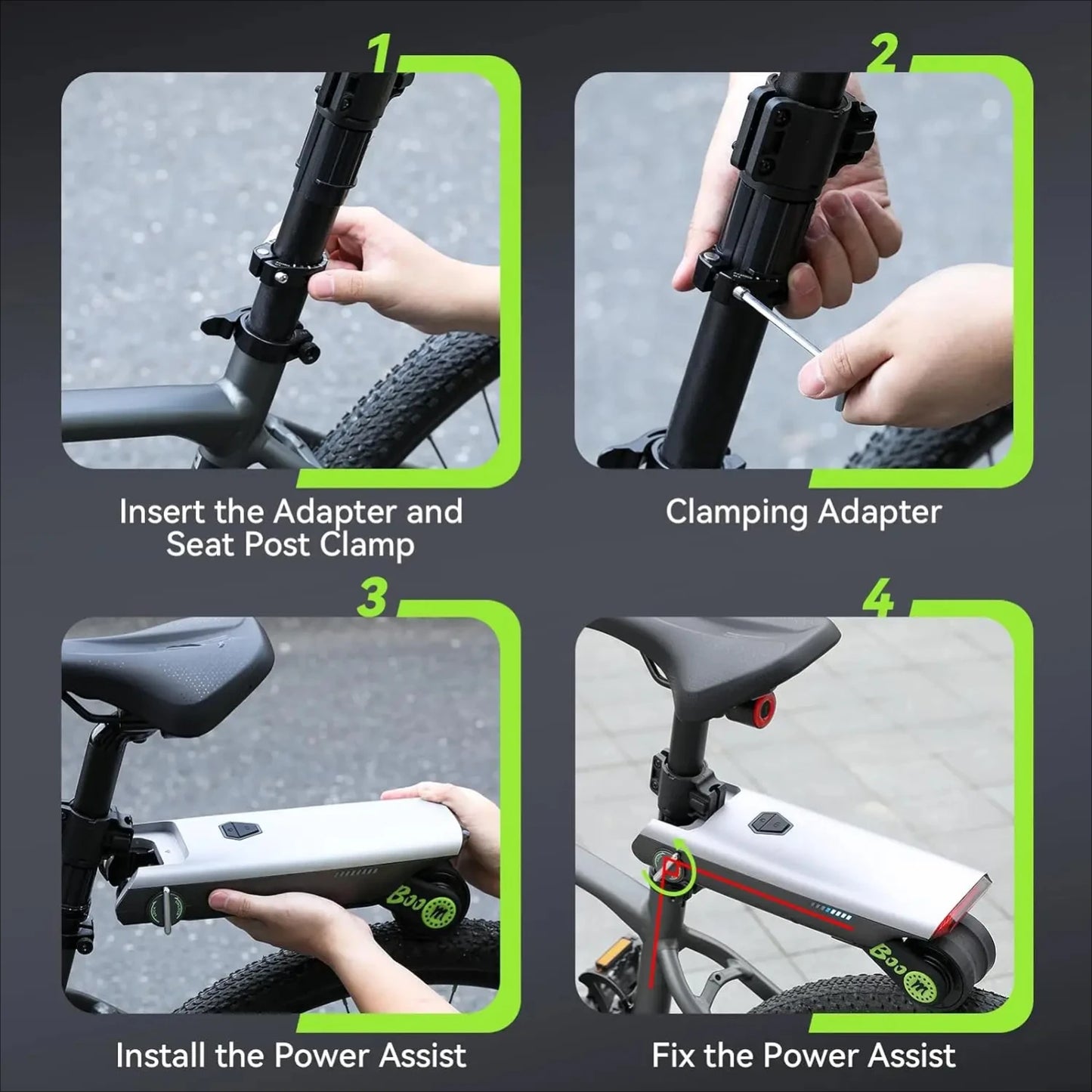 P.Wheel vélo électrique Booster 18V10AH batterie 200w Portable vélo Booster accessoires durables vélo VTT Suite