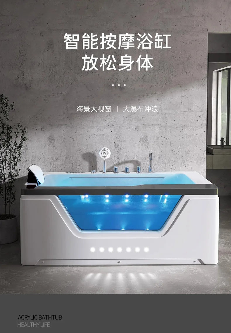Große Wasserfall-Surfing-Jacuzzi-Acrylbadewanne kleine Wohnung, freistehende Badewanne für den Haushalt mit konstanter Temperatur