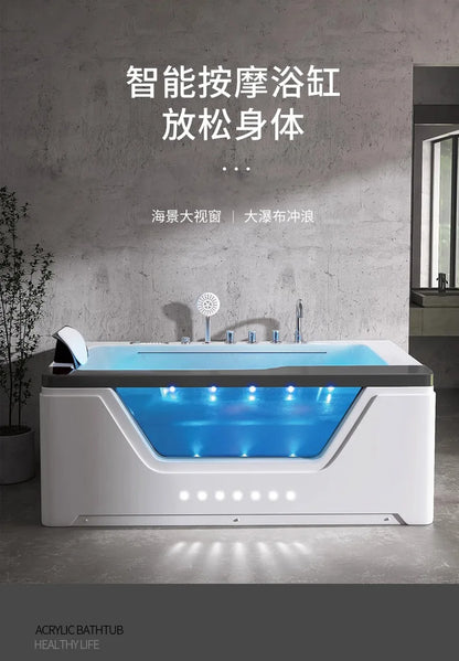 Große Wasserfall-Surfing-Jacuzzi-Acrylbadewanne kleine Wohnung, freistehende Badewanne für den Haushalt mit konstanter Temperatur