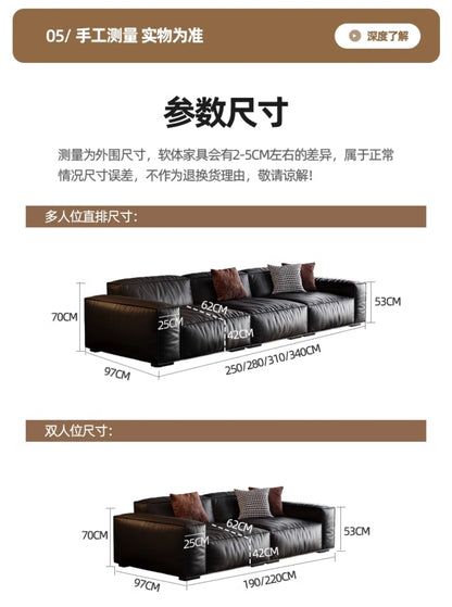 Family Italian Living Room Sofas Genuine Leather Sectional Apartment Relaxing Sofa Elegant Comfortable Muebles Home Furniture